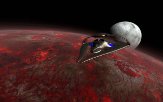 Space ship red planet moon 2 - a space ship free wallpaper