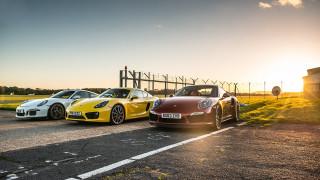 Porsche sunset backlit cloud mountain - the side of the road free wallpaper