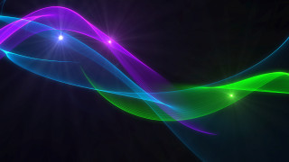 Blue green wave light hologram - wave free wallpaper