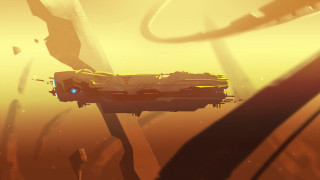 Futuristic vehicle yellow sky glow - a yellow sky free wallpaper