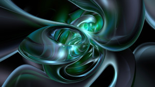 Green flower design abstract fractals - smaller free wallpaper