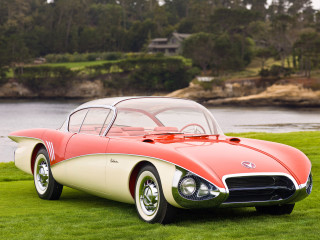 Red white car lake forest - car free wallpaper