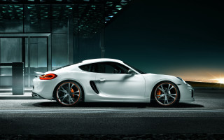 White sports car night building 3 - the side of it free wallpaper