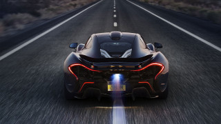 Black sports car rearview light 2 - side and a light free wallpaper