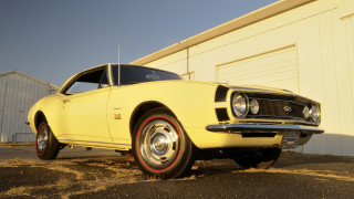 Yellow car garage door white - a garage door open free wallpaper