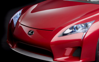 Red sports car closeup black - a white stripe free wallpaper