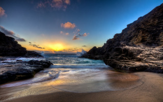 Dau al set beach rock - cloud and water free wallpaper