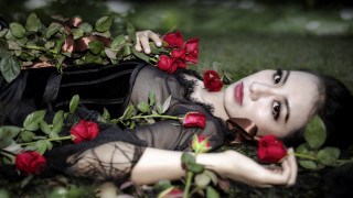 Woman roses blackdress veil gothic - gothic free wallpaper for desktop