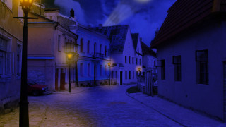 Night street magic realism matte - evgeny lushpin free wallpaper