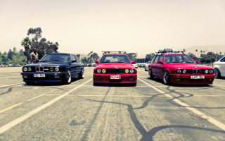 Three cars parking lot horse - vintage free wallpaper