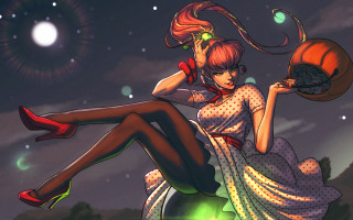 Neogeo yayoi chen fullmoon halloween - her hand and a man holding free wallpaper