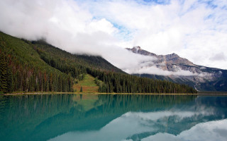 Mountain lake forest clouds sky 8 - the sky free wallpaper