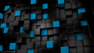 Black blue squares geometric 3d - square free wallpaper