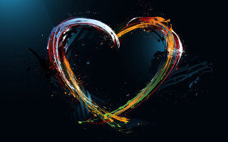 Heart painted splatter black background - paint splatter free wallpaper
