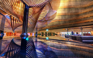 Metal structure clock urban kinetic - bruce munro free wallpaper