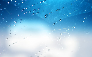 Rainy window clouds blue sky 2 - detailed free wallpaper