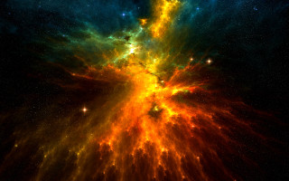 Colorful space stars dust nebula - smaller free wallpaper