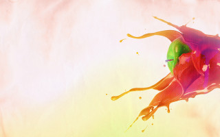 Colorful flower paint splash white - surreal free wallpaper
