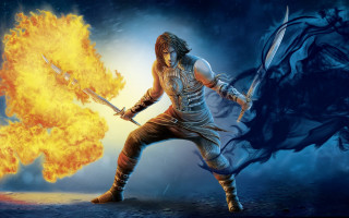 Man sword fireball dragon demon - a fireball free wallpaper