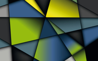Colorful abstract black yellow blue - cubist free wallpaper