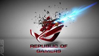 Red object blue light republic - blender and photoshop free wallpaper