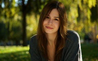 Woman smiling grass tree nature - free portrait wallpaper