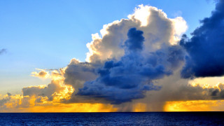 Large cloud ocean sunset boat 2 - sunset free wallpaper