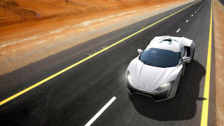 White sports car desert road - panfuturism free wallpaper