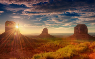 Desert sunset mountain sunbeam landscape - beautiful landscape free wallpaper for desktop