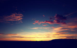 Sunset hills clouds mountain ocean - a few hill free wallpaper