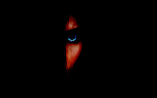 Eye red light gothic blue - center free wallpaper