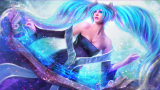 Blue hair sword fantasy sona - a blue hair free wallpaper