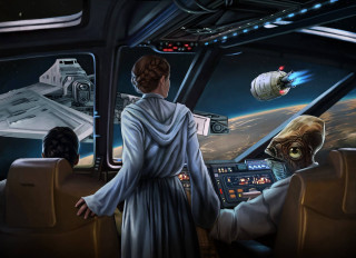 Woman man spaceship cockpit space - drew struzan free wallpaper