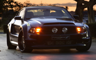 Car sunset parked lights 3d - photorealistic lighting free wallpaper