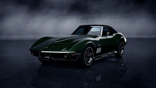 Green sports car fog dark - a green sports car free wallpaper