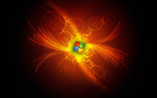 Computer screen bright orange yellow - dark background free wallpaper for desktop