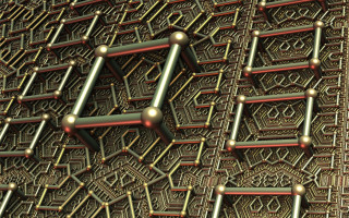 Metal structure abstract raytraced fractals - abstract illusionism free wallpaper