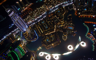 City night clock tower river - aerial free wallpaper