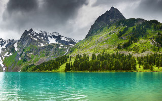 Mountain lake forest cloudy sky 10 - caspar wolf free wallpaper
