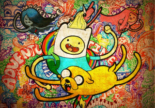 Cartoon character riding cat skateboard - a skateboard free wallpaper
