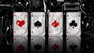 Playing cards hearts reflection alice - the ground in front free wallpaper