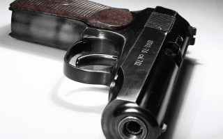 Gun metal black barrel white - viennese actionism free wallpaper