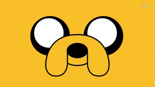 Yellow background black white face - a black nose free wallpaper