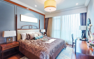 Bedroom desk window curtains lamp 2 - curtain free wallpaper