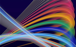 Colorful abstract blue yellow lines - line free wallpaper