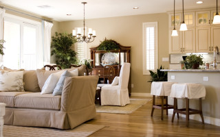 Living room couch clock wall - diffuse free wallpaper