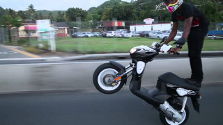 Man riding scooter road helmet - the road free wallpaper