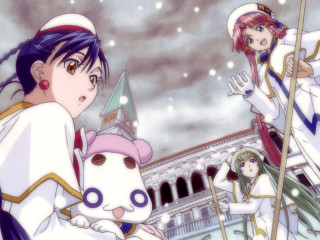 Anime girls clock tower building 2 - a group of anime girls free wallpaper