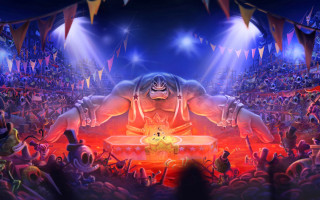 Wrestler crowd stadium lights stage - a crowd of people free wallpaper
