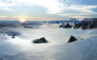 Mountain snow sun sky ocean - image of a mountain range free wallpaper